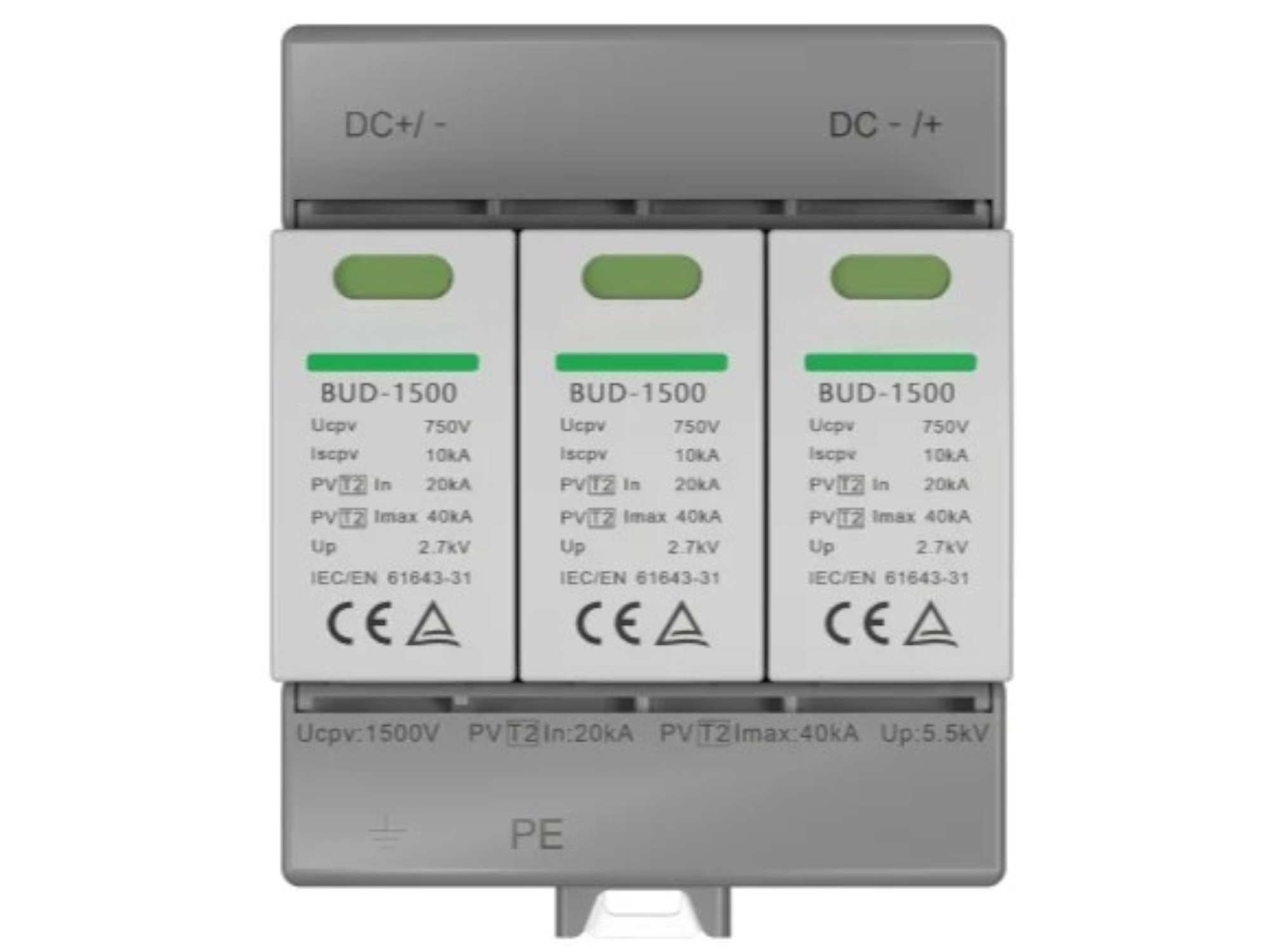 1500 В постоянного тока 2 типа 2 IEC/EN 61643-31: 2018