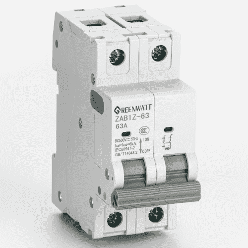 DC миниатюрный выключатель 20A 500V DC | Перегрузка и защита короткого замыкания